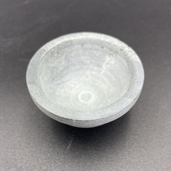 Essential Oil Burner Handcarved Soapstone Gray Om Symbol Made In India - Picture 8 of 14